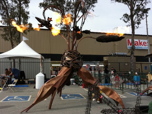 piecedgoods maker faire flaming flower