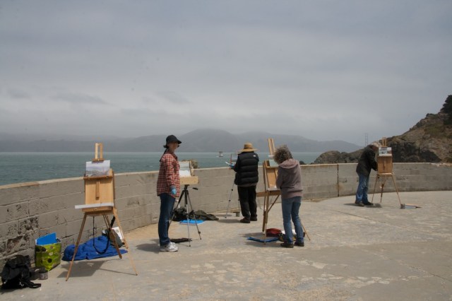 piecedgoods Landscape Painting by Lands End/Sutro Baths