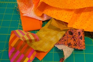 Orange colored scraps
