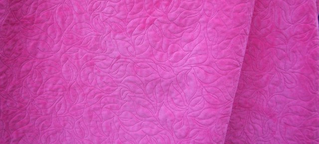 Minkee backing, free motion quilting