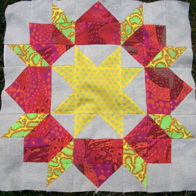 Red Linen Swoon Block