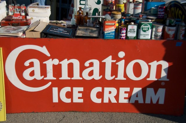New Years Flea Market Carnation Ice Cream Sign