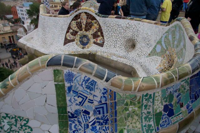 Piecedgoods Park Guell Barcelona Mosaic wall