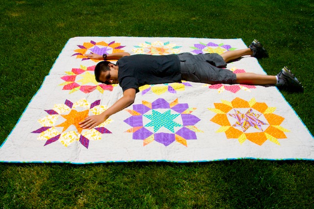 Linen Swoon with Boy on top