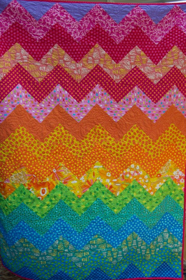 Piecedgoods Rainbow Ziggy Quilt