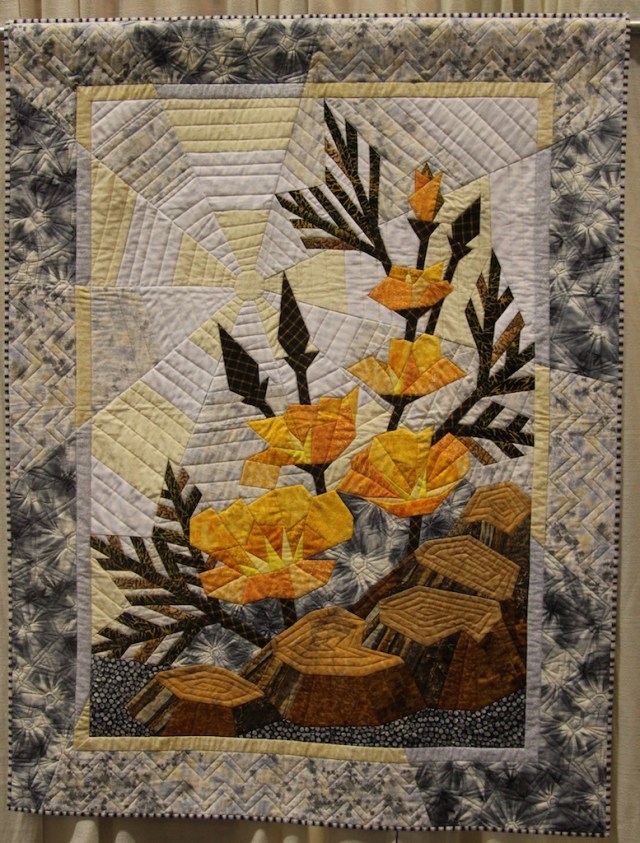 Valerie M Sauban - There are No Nine Patches in my Poppy Field 54"x41"